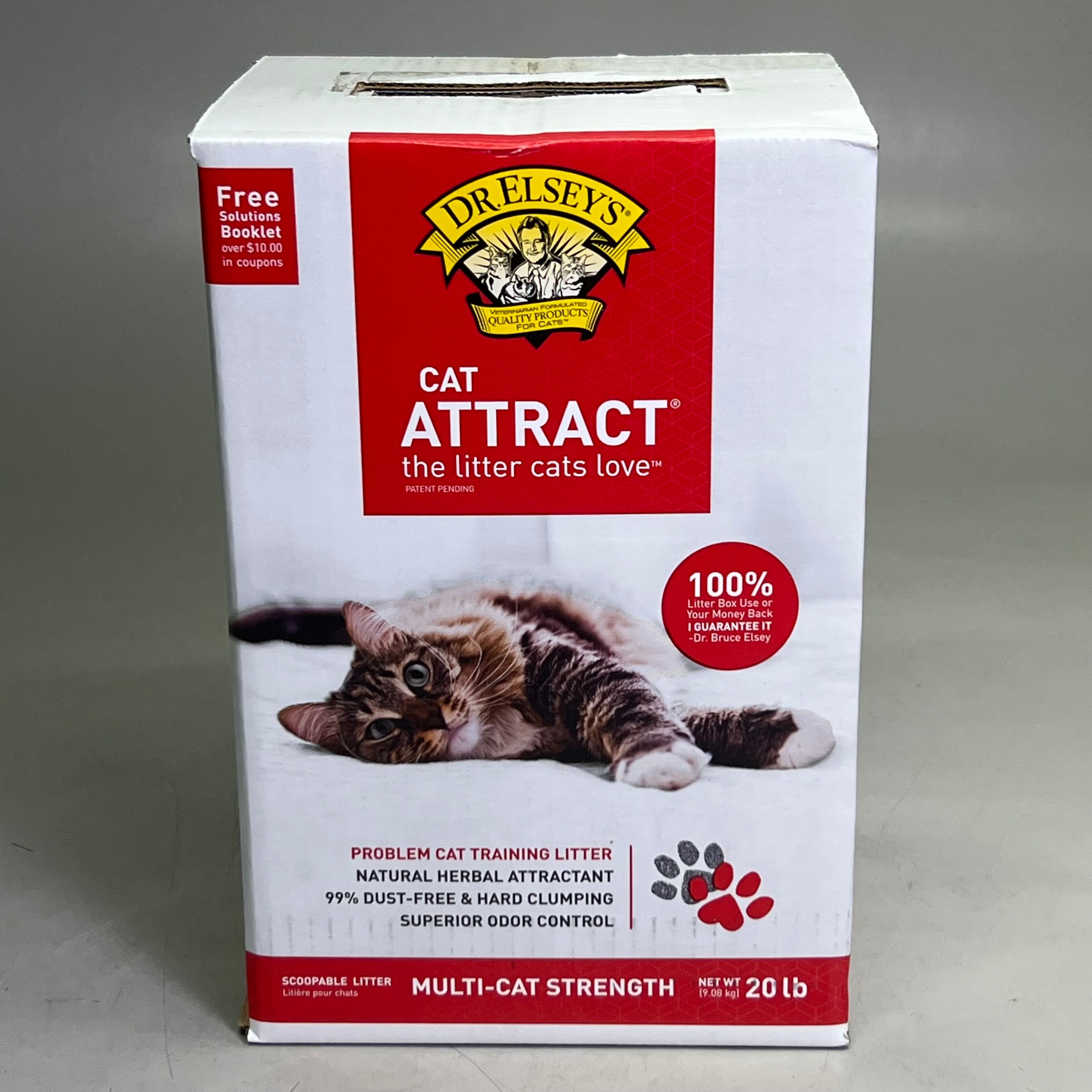 DR. ELSEY'S Precious Cat Attract Clumping Clay Cat Litter 20 Lb Red & White