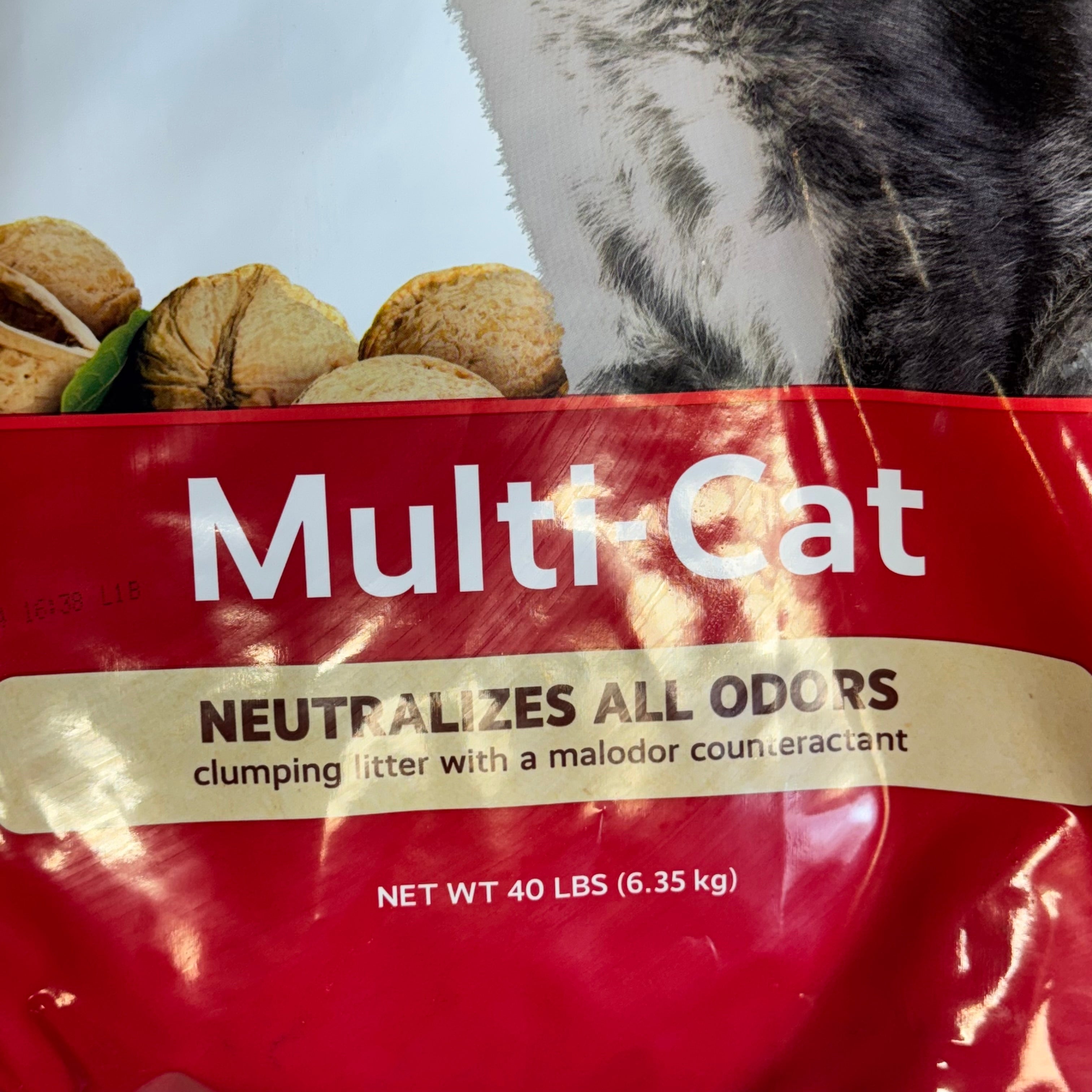 NATURALLY FRESH Walnut Shell Cat Litter Unscented 40Lbs , Red Bag