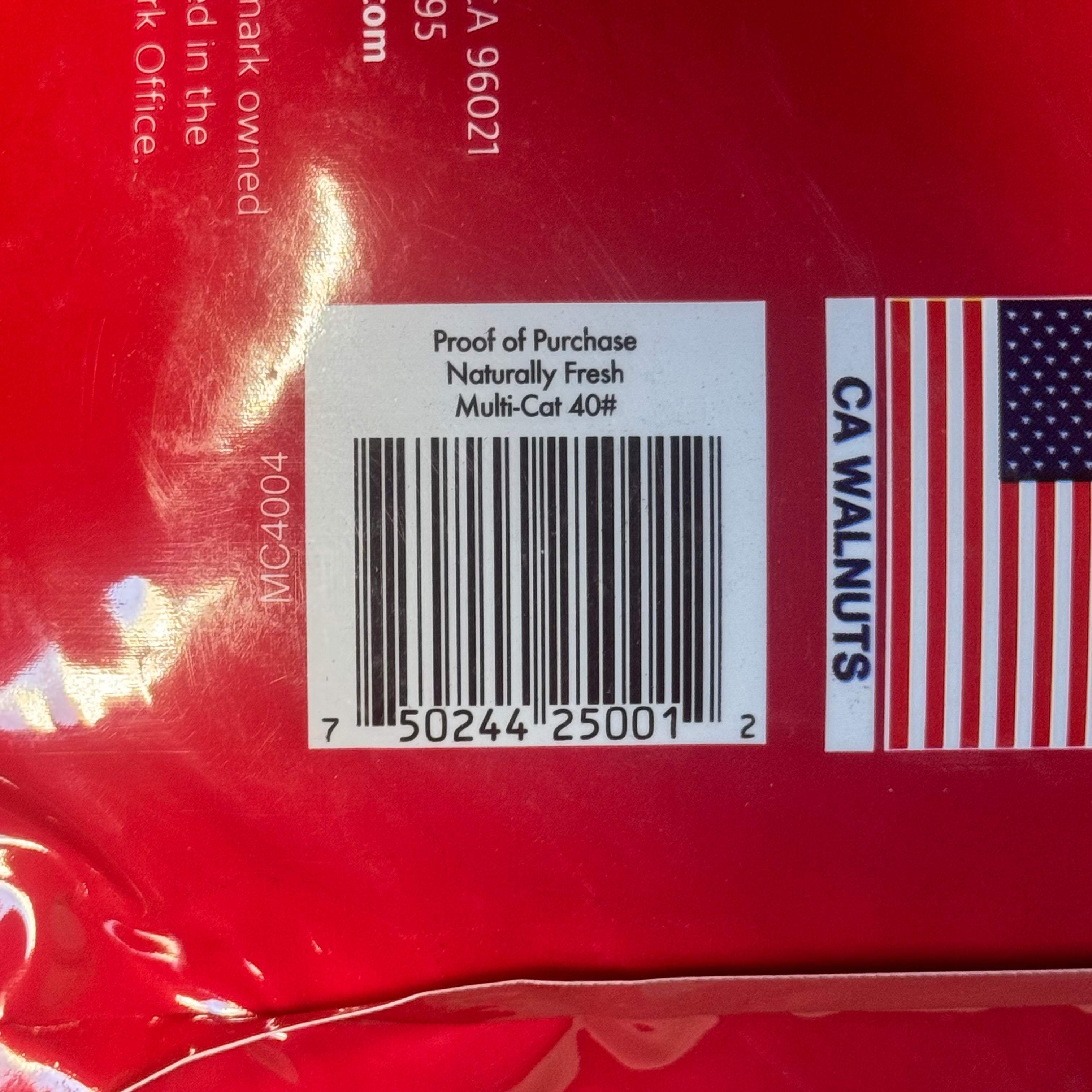 NATURALLY FRESH Walnut Shell Cat Litter Unscented 40Lbs , Red Bag