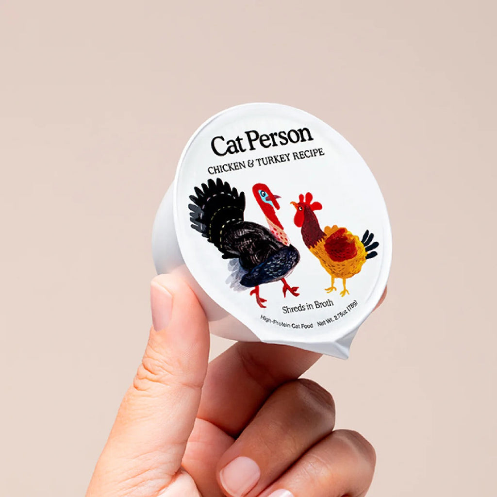 Cat Person Cat Shredded Chicken & Turkey In Broth 2.75oz The Family Pet