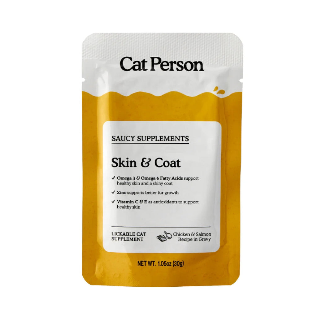 Cat Person Cat Supplement Skin & Coat Chicken & Salmon 1.05oz Pouch The Family Pet