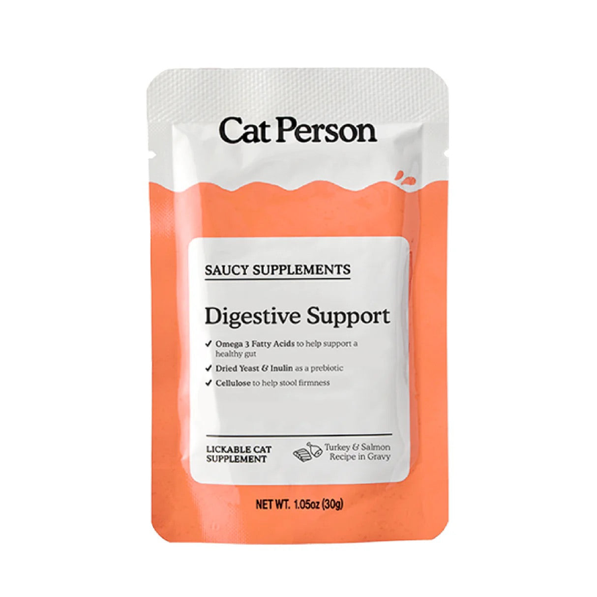 Cat Person Cat Supplement Digestion Turkey & Salmon 1.05oz Pouch The Family Pet