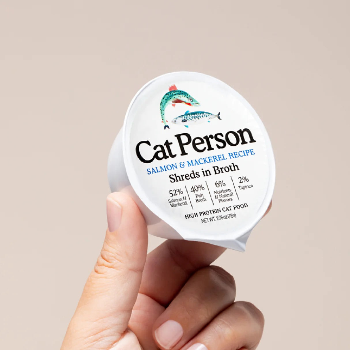 Cat Person Cat Shredded Salmon & Mackerel In Broth 2.75oz The Family Pet
