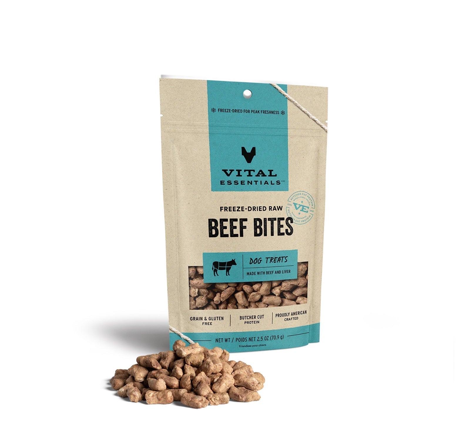 Beef Bites Dog Treats by Vital Essentials -Freeze Dried The Pet Shop