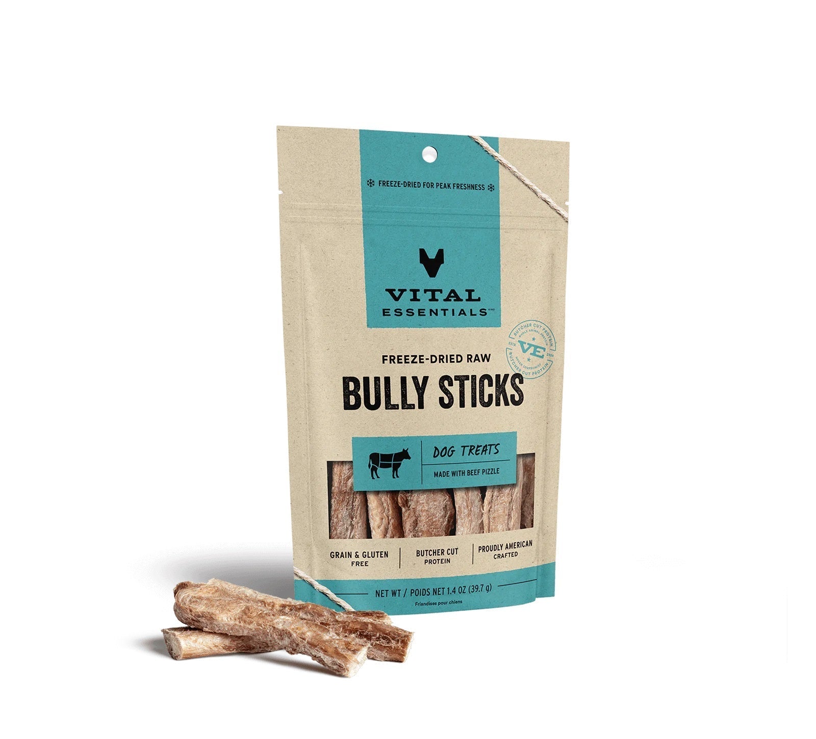 Bully Sticks Dog Treats by Vital Essentials -Freeze Dried The Pet Shop