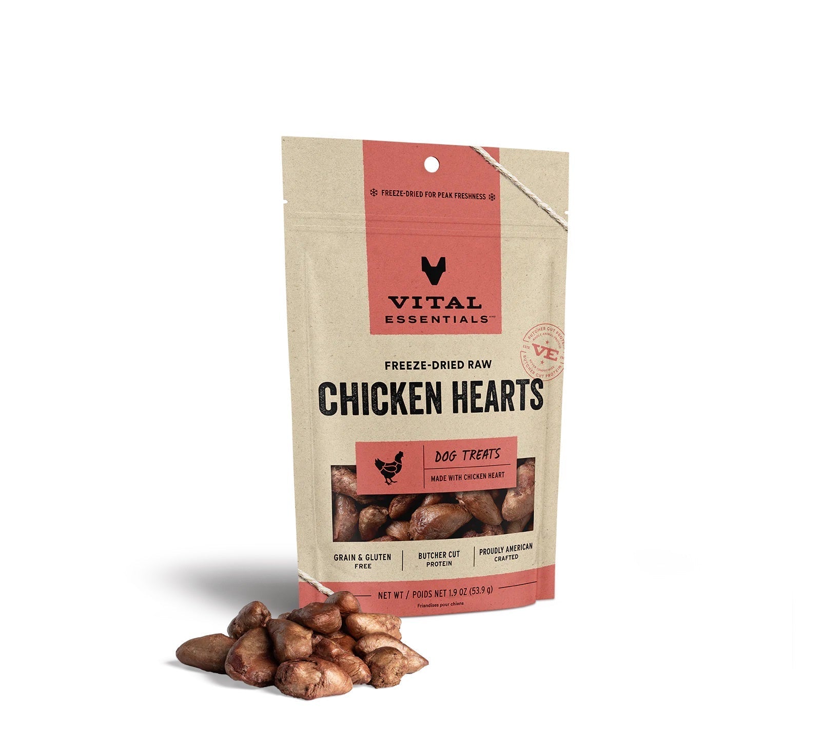 Chicken Hearts Dog Treats by Vital Essentials -Freeze Dried The Pet Shop