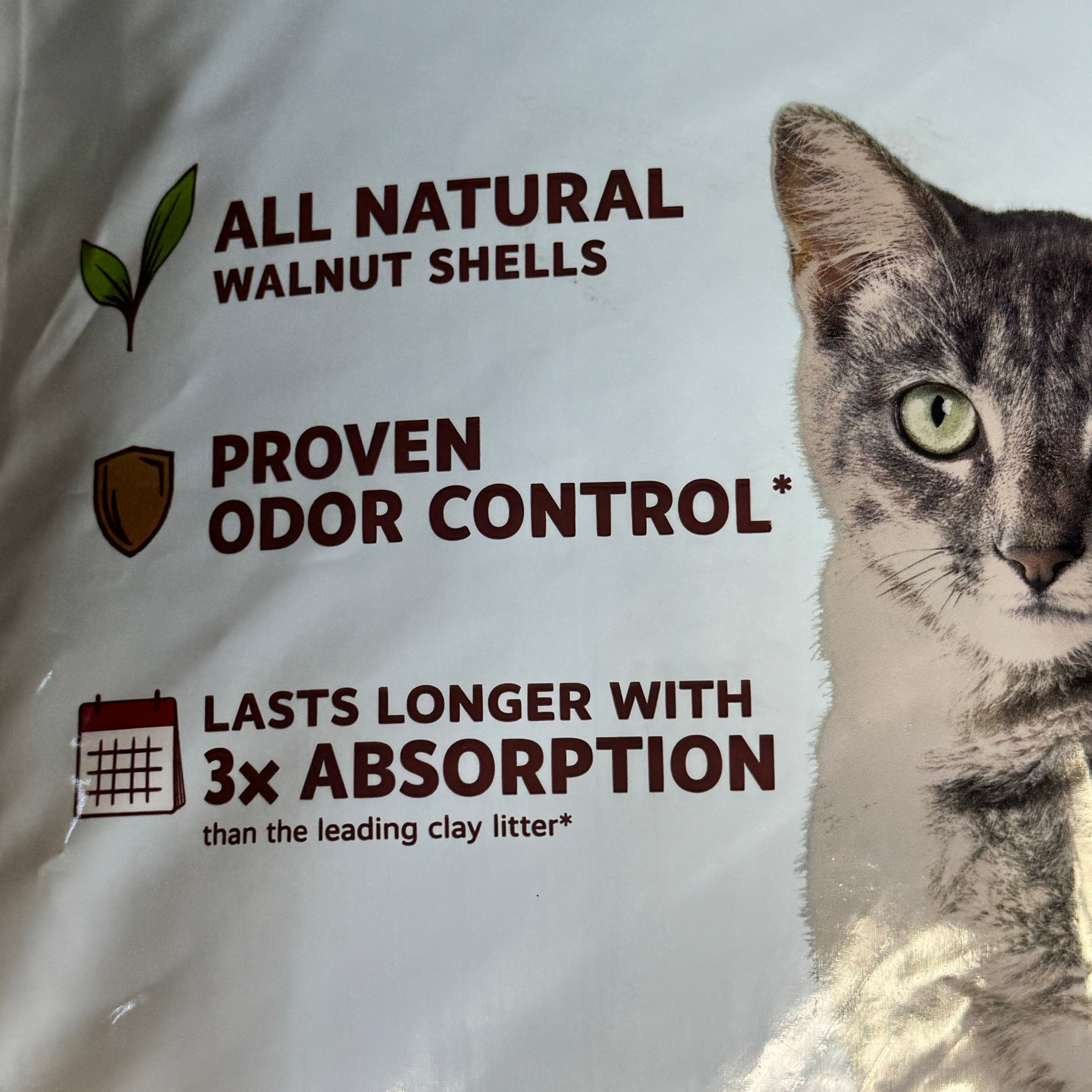 NATURALLY FRESH Walnut Shell Cat Litter Unscented 40Lbs , Red Bag