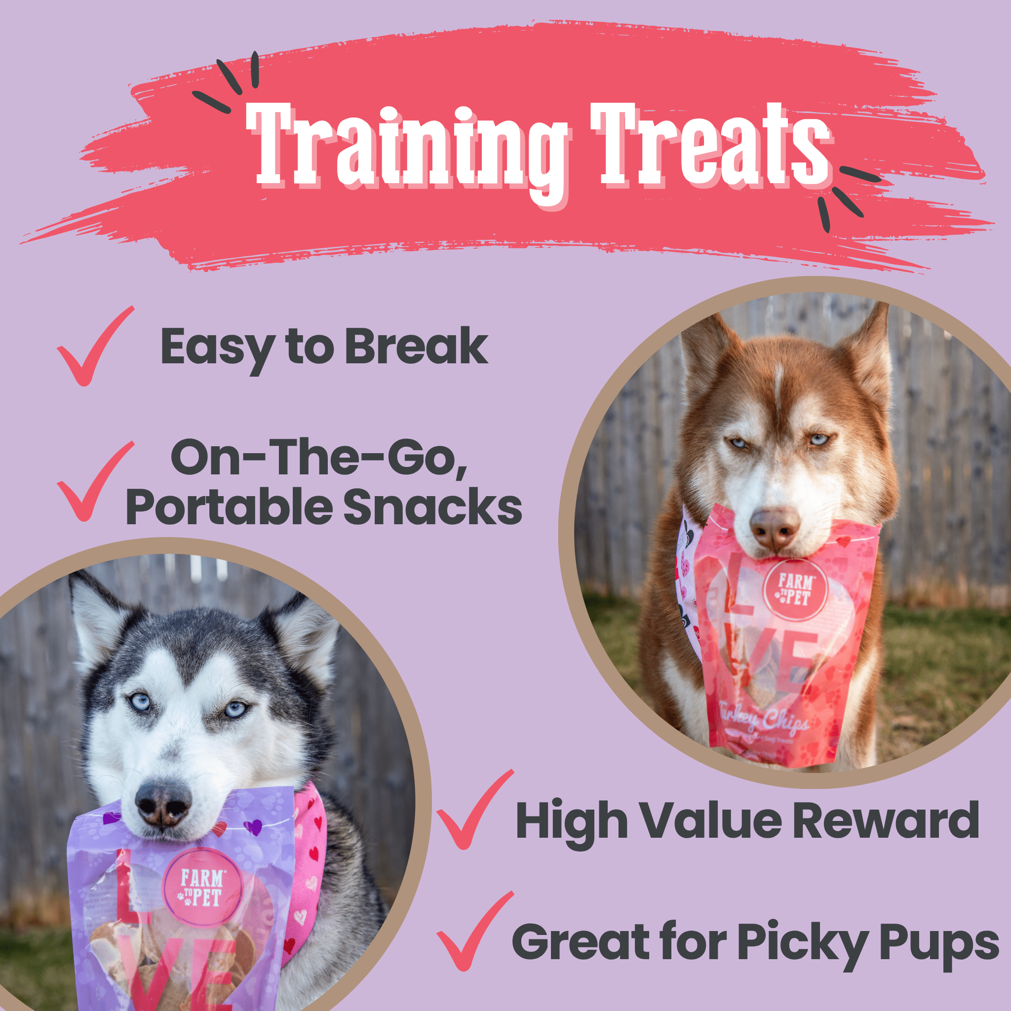 Single Ingredient Puppy Love Dog Treat Duo | Poultry Chip Variety Pack Farm To Pet