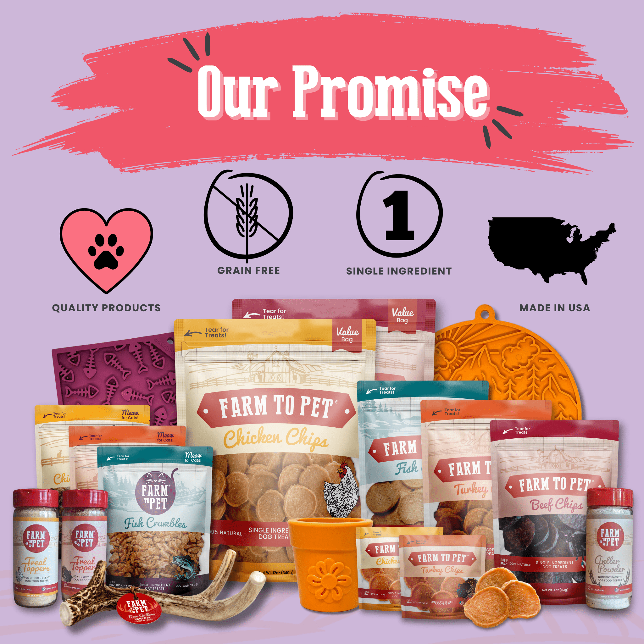 Single Ingredient Puppy Love Dog Treat Duo | Poultry Chip Variety Pack Farm To Pet