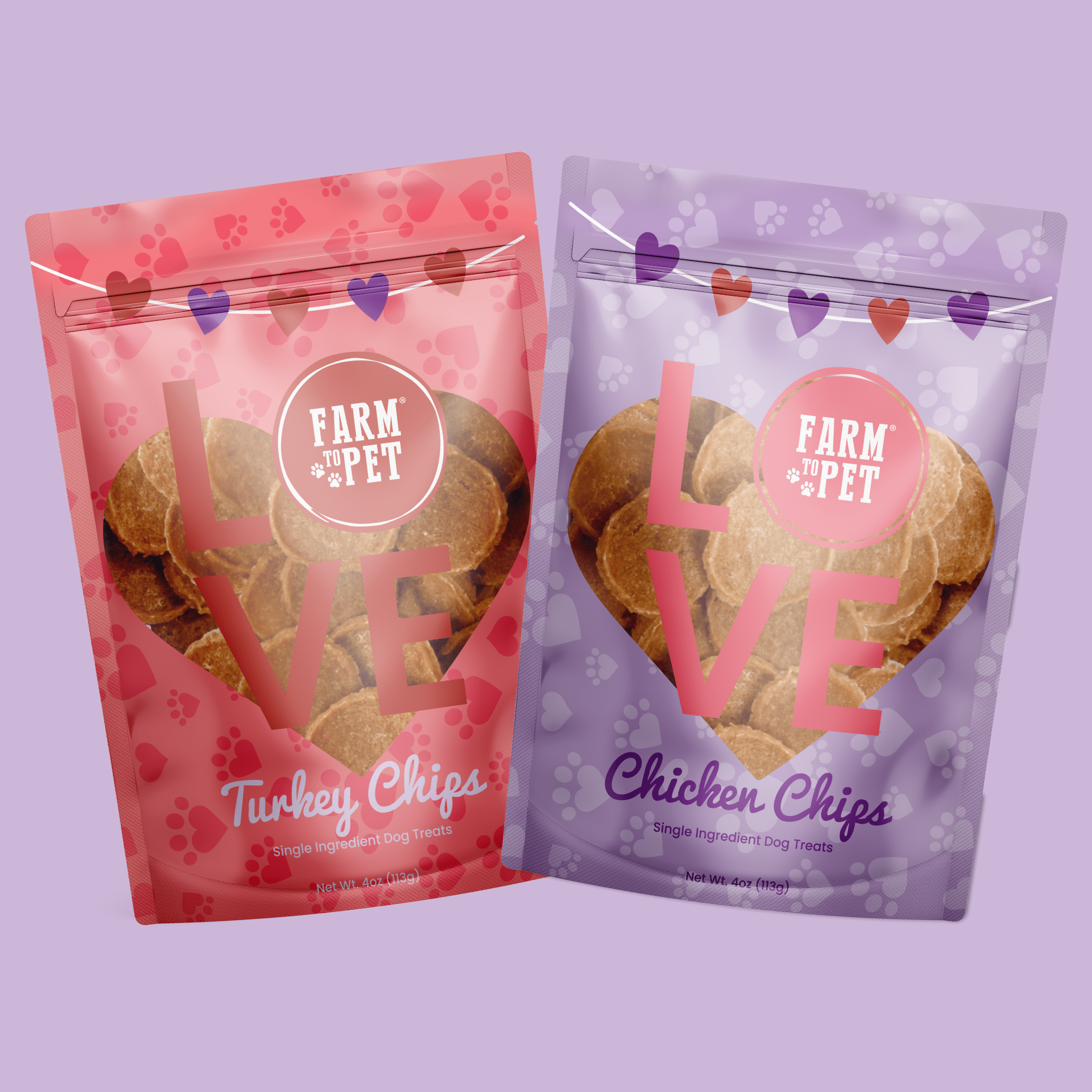 Single Ingredient Puppy Love Dog Treat Duo | Poultry Chip Variety Pack Farm To Pet