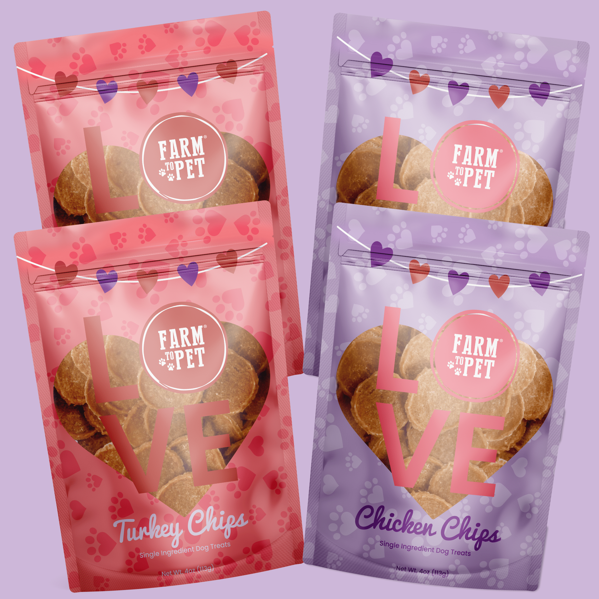 Single Ingredient Puppy Love Dog Treat Duo | Poultry Chip Variety Pack Farm To Pet