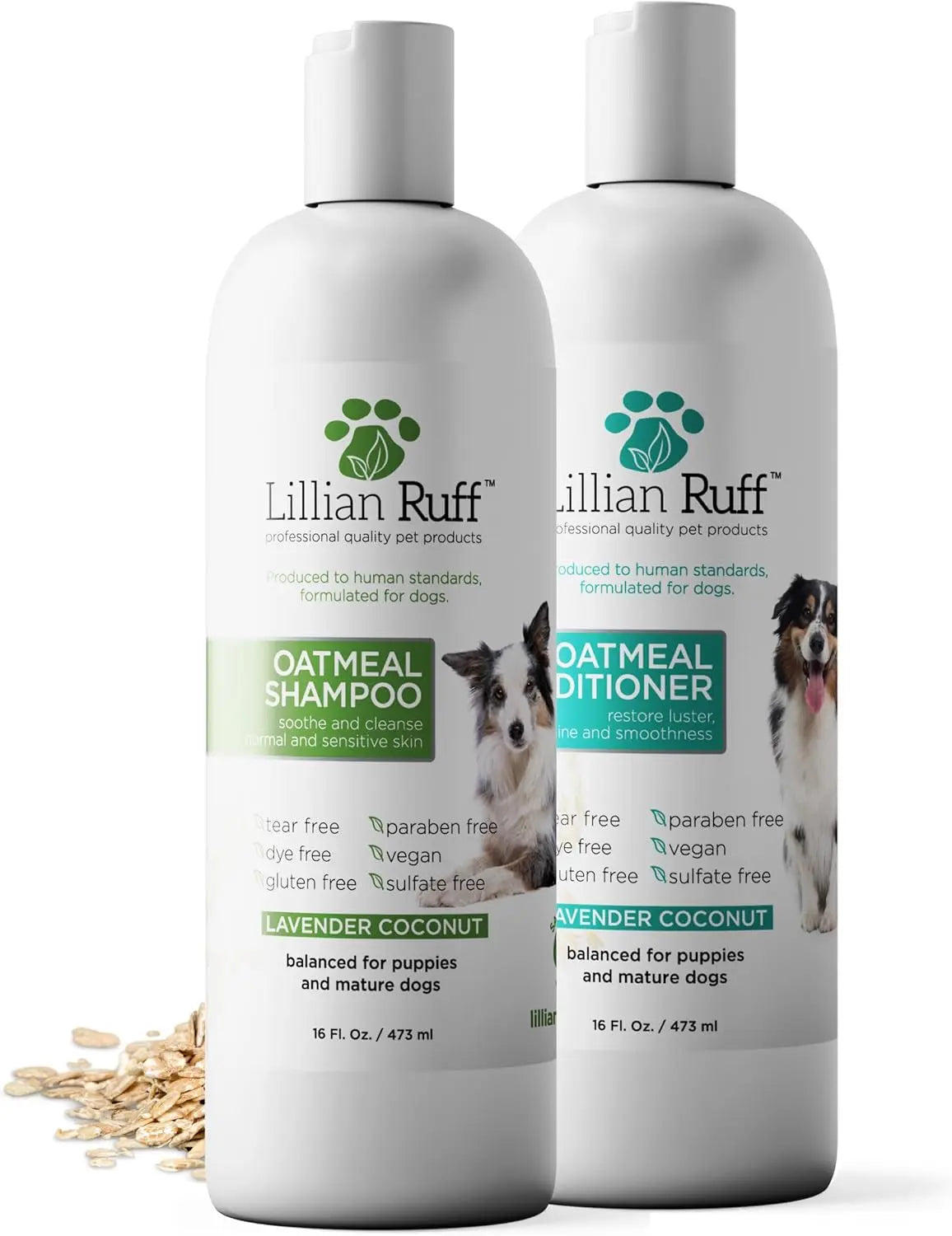 Lillian Ruff HypoCare+ Hypoallergenic Oatmeal Dog Shampoo & Conditioner Set