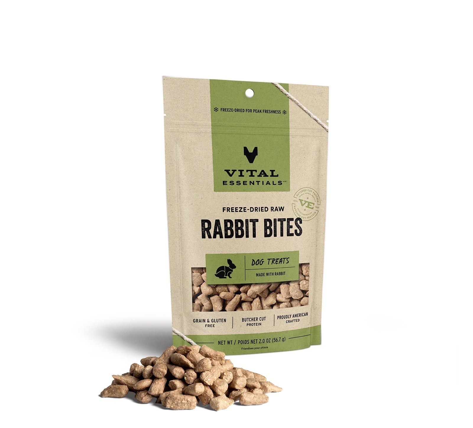 Rabbit Bites Dog Treats by Vital Essentials -Freeze Dried The Pet Shop