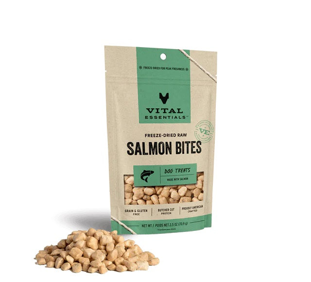 Salmon Bites Dog Treats by Vital Essentials -Freeze Dried The Pet Shop
