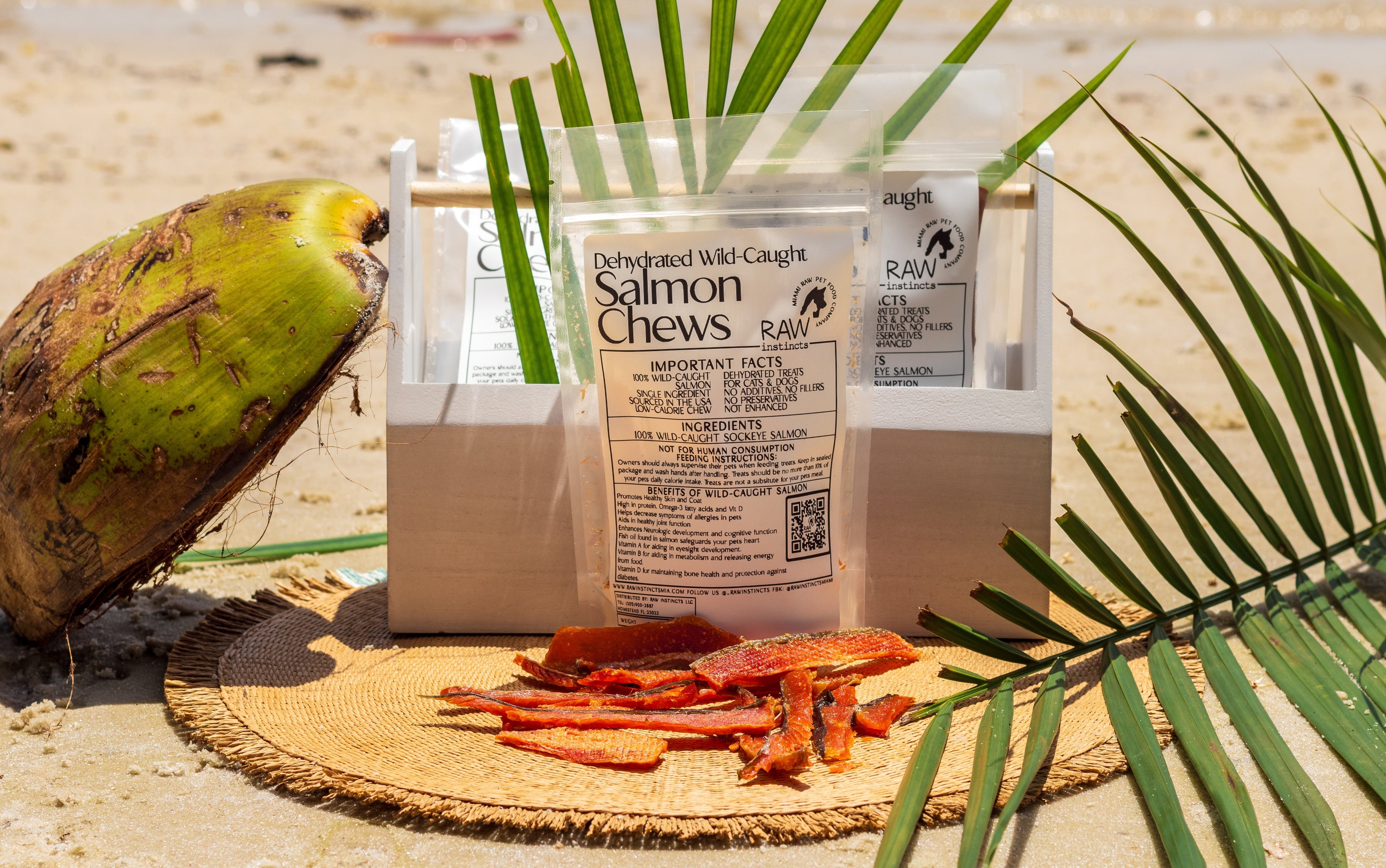 Wild-Caught Salmon Chews – 2oz | Raw Instincts | Omega-Rich Treat for Cats & Dogs