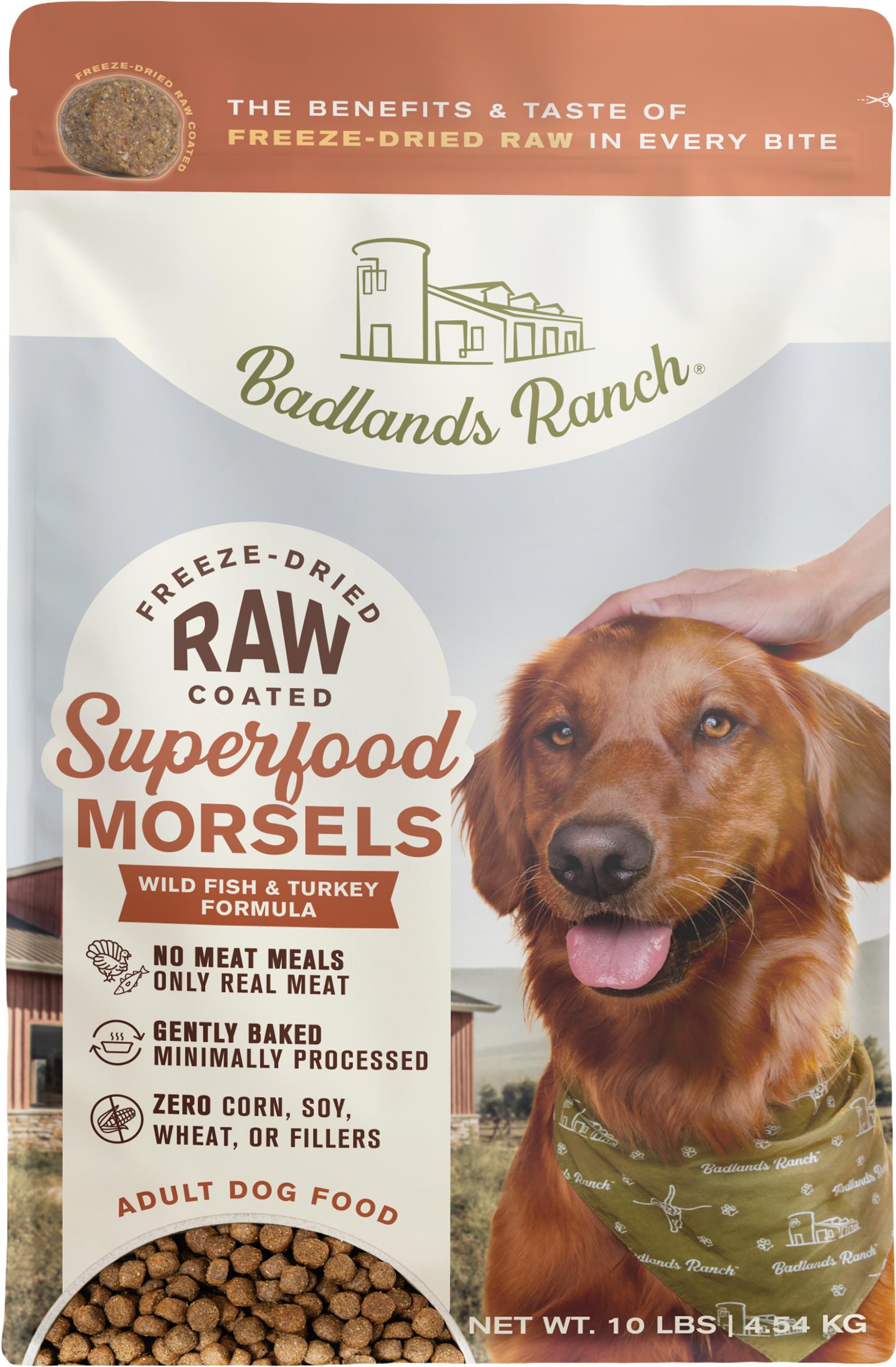 Superfood Complete Raw Coated Morsels, Wild Fish & Turkey Dog Food