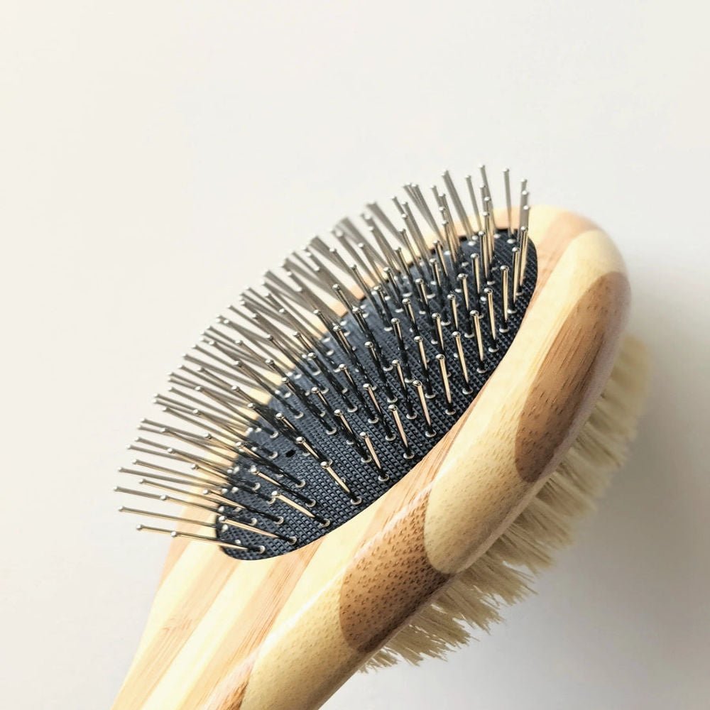 Tilley + Me Two-Sided Pet Brush – Bristle & Wire for Shedding & Detangling