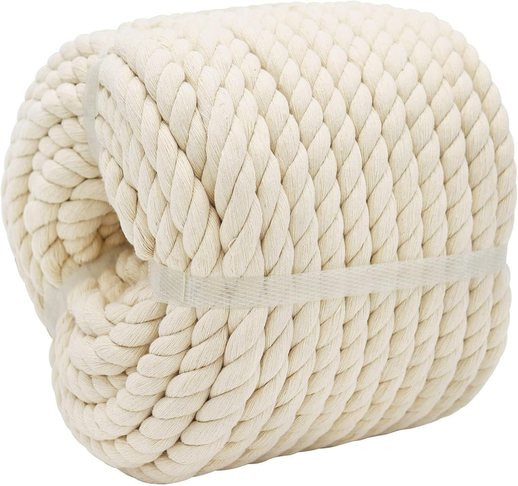 1OO% Natural Cotton Rope 1/2 Inch X 198 Feet Strong Soft Cotton Cord for DIY Crafts Gardening Hammock Home Decorating, Macrame,Projects Pet Toys,White Rope Hendrix Arts