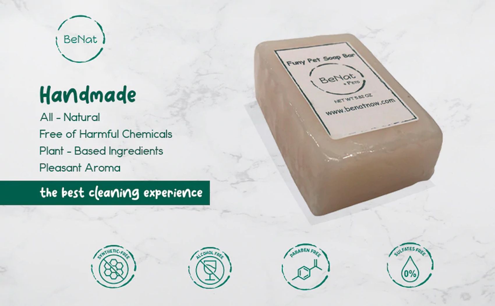 BeNat Pets. All-Natural Pet Shampoo Bar. Oat. 5.8 oz. EasyOptionXY LLC