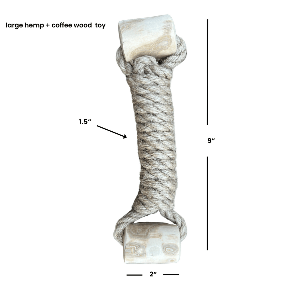 hemp rope + coffee wood toy