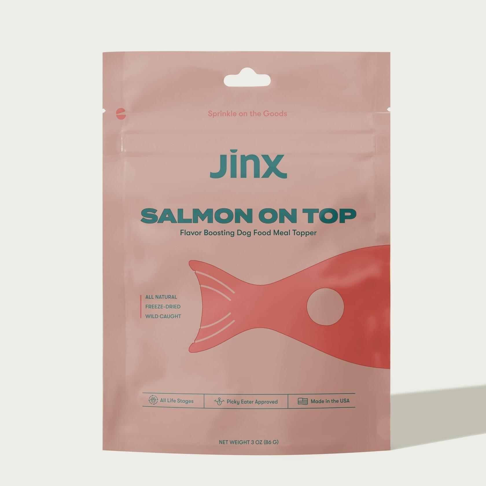 BestBy12/25 Jinx Freeze-Dried Dog Food Toppers Salmon on Top 3oz Natural Deal US
